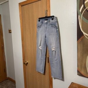 Simply Vera Vera Wang Size 2 Light Wash Mid-Rise Distressed Jeans w/26" Inseam